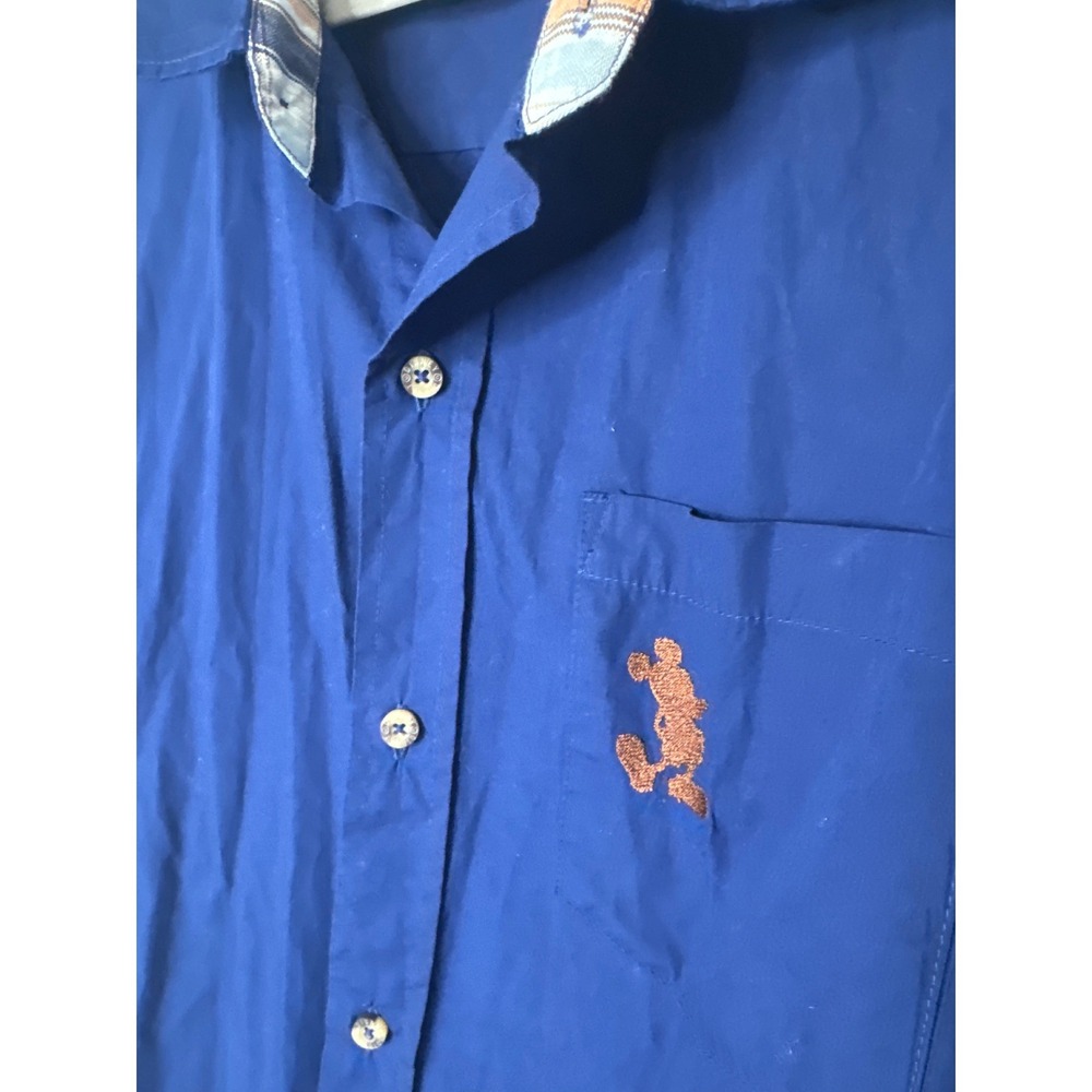 Disney Store Mickey Mouse Plaid Patchwork Blue Bu… - image 4